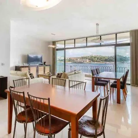 Luxury Seafront Retreat Overlooking Manoel Island Sliema